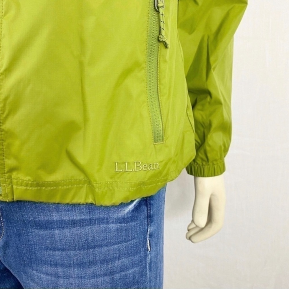 L.L Bean hooded rain jacket green zip up size XS - Picture 5 of 8